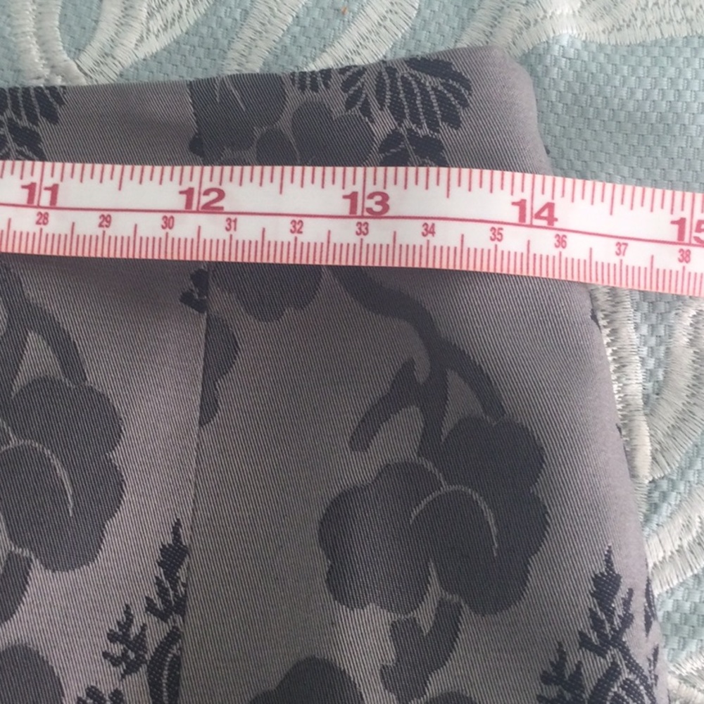 Ann Taylor Navy Blue/Gray/Silver Jacquard Print Skirt - Picture 7 of 8
